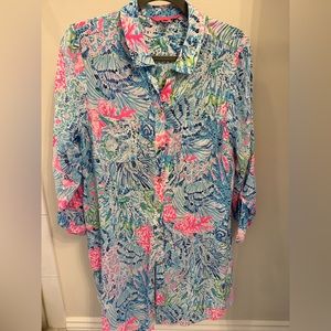 Lilly Pulitzer Natalie Shirtdress Cover-Up Size M
